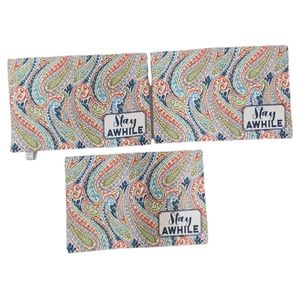 Tabitha Webb Stay Awhile Paisley Placemats Set of 3 19" x 13"